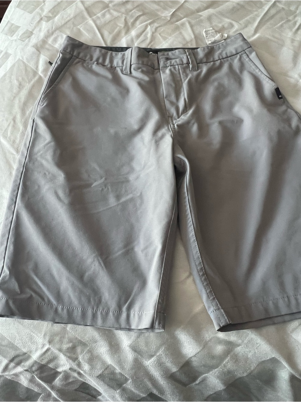 Quiksilver Boys Light Gray Flat Front Quick Dry Shorts